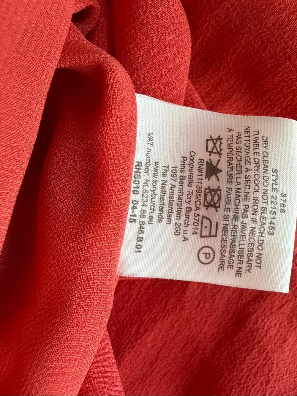 Tory Burch silk coral drop waist pleated dress size 4